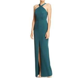 Green Halter Dress with back cutouts
